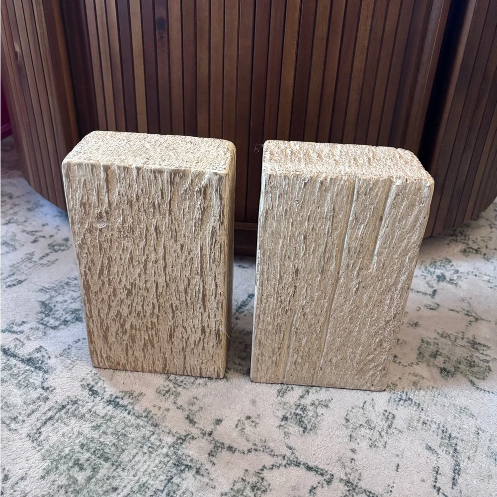 Rustic Wooden Bookends